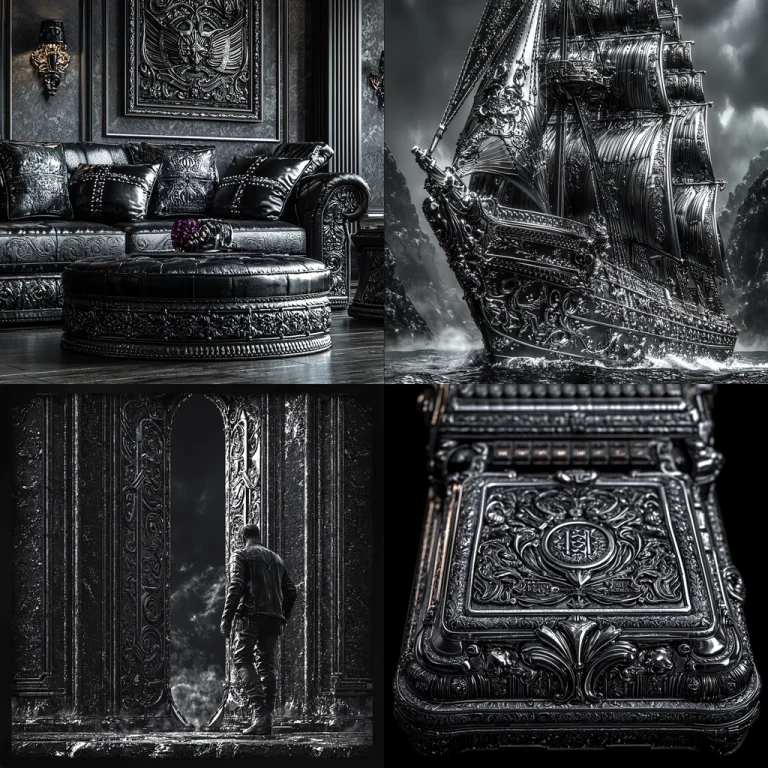 Intricate Monochrome Baroque Effects - Midjourney style sref code