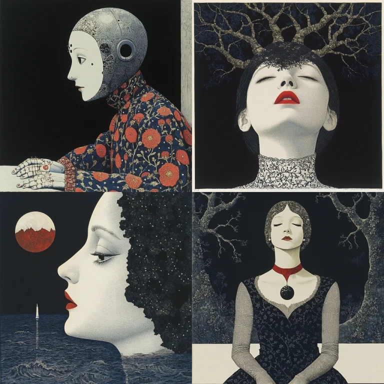 Dark Floral Intricate Patterns - Midjourney style sref code