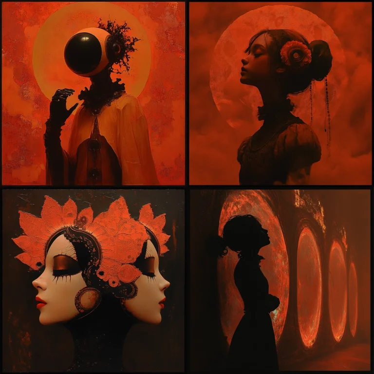 Dark Silhouette with Red Glow - Midjourney style sref code