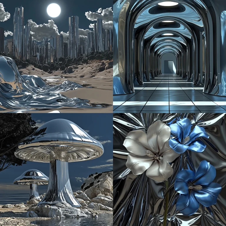 Reflective Metallic Fantasia - Midjourney style sref code
