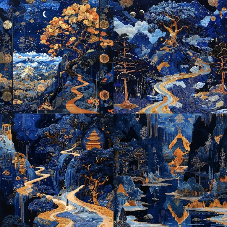 Gold Indigo Vibrance - Midjourney style sref code