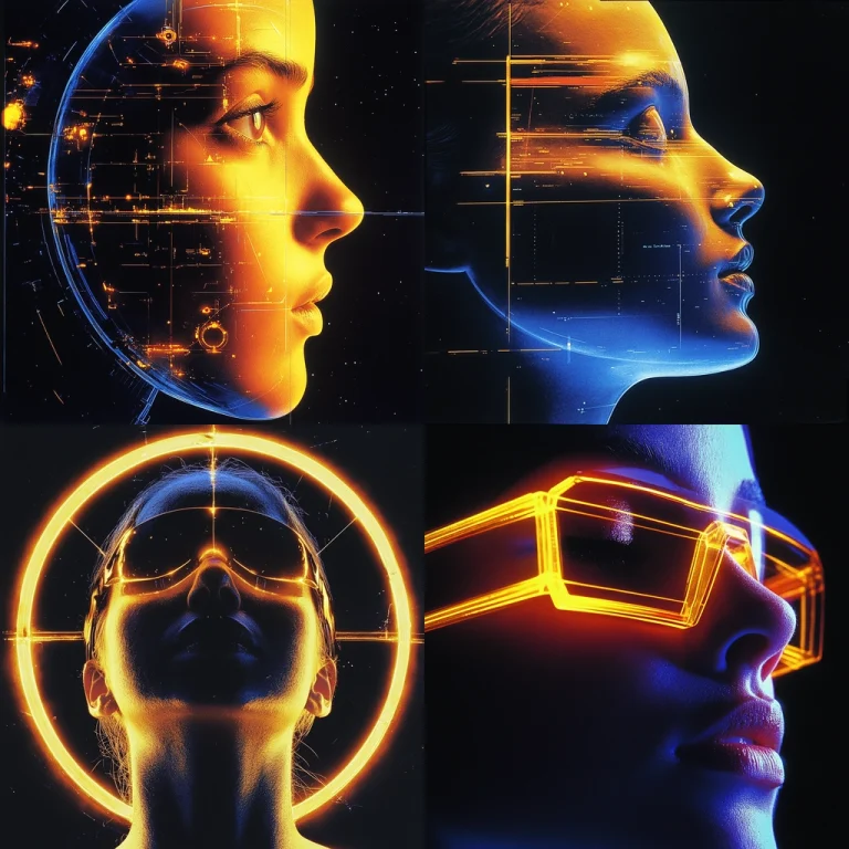 Cyan and Gold Halo Tech - Midjourney style sref code