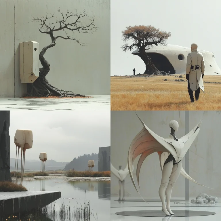 Monochrome Futuristic Grayscale - Midjourney style sref code