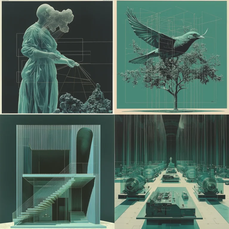 Cyan Linear Compositions - Midjourney style sref code