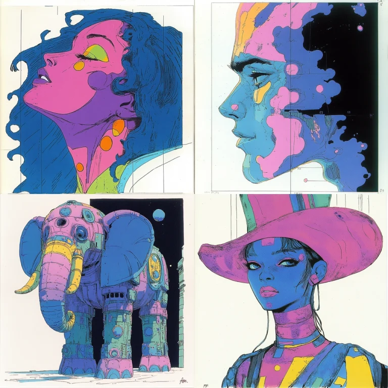 Bold Multicolor Line Shading - Midjourney style sref code