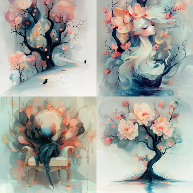 Floral Dreamscape with Brush Texture - Midjourney style sref code