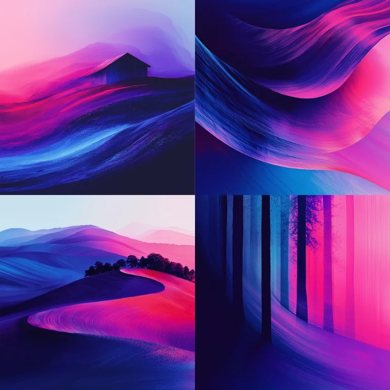 Vibrant Flowing Gradients - Midjourney style sref code