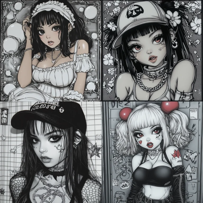 Monochrome Cartoon With Sharp Lines - Midjourney style sref code