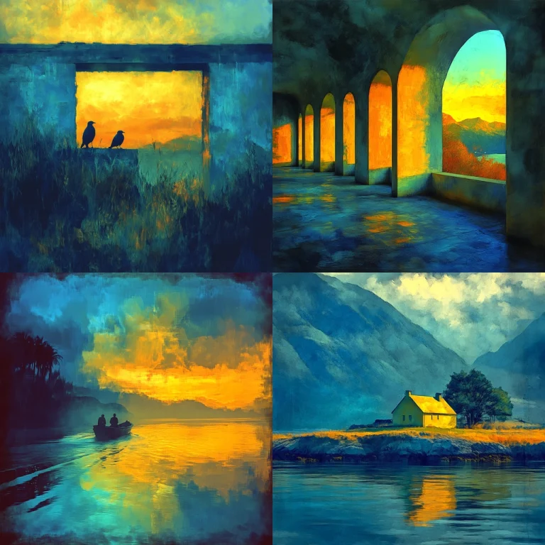 Golden Blue Contrast - Midjourney style sref code