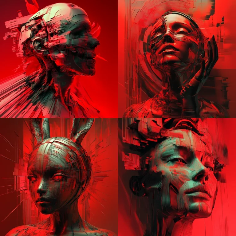 Red Abstract Fragmentation - Midjourney style sref code