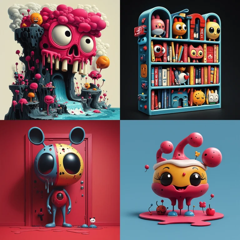 Playful Surreal Pop Characters - Midjourney style sref code