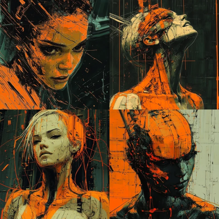 Dynamic Orange and Black contrast - Midjourney style sref code