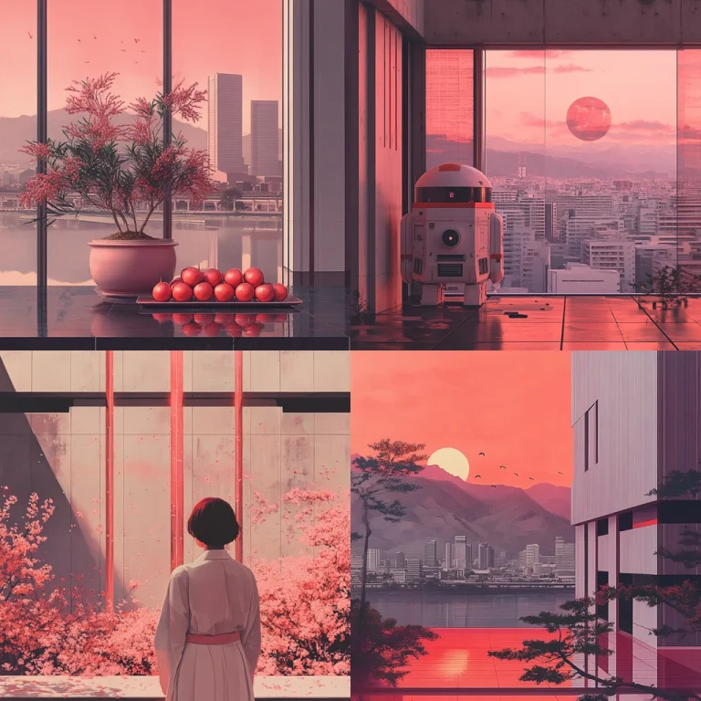 Sunset Pink Urban Minimalism - Midjourney style sref code