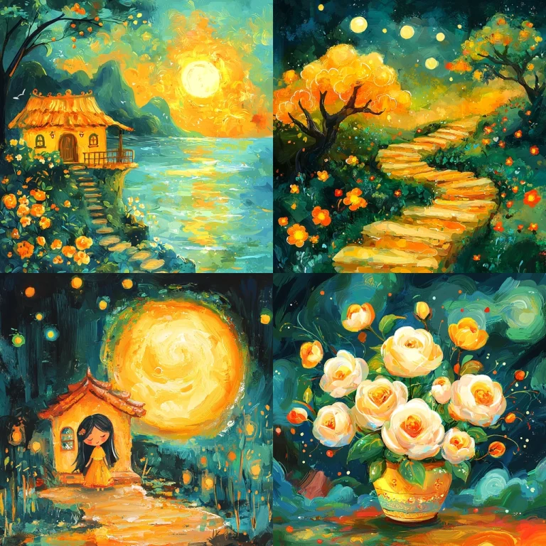 Vibrant Impasto with Warm Highlights - Midjourney style sref code