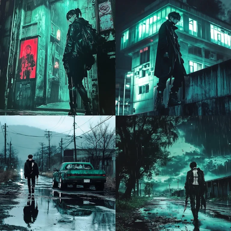 Cyberpunk Green Glow - Midjourney style sref code