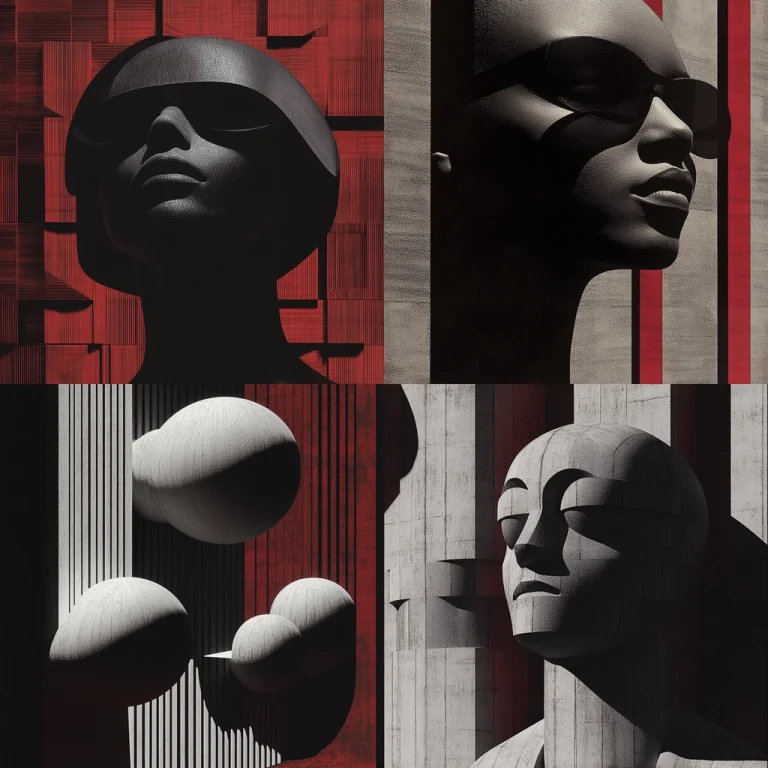 Geometric Shadows on Red - Midjourney style sref code