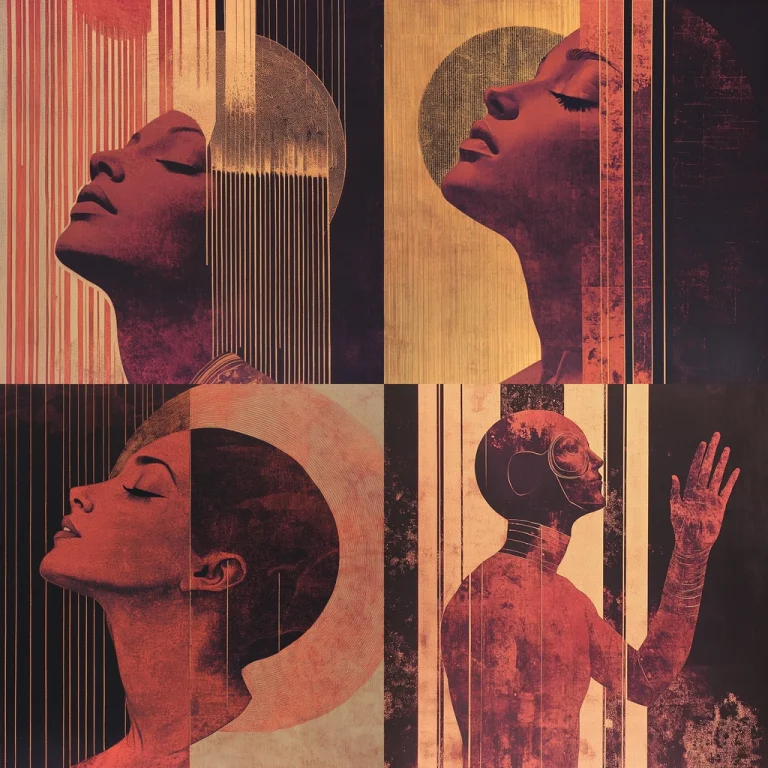 Textured Gold and Wine Red - Midjourney style sref code