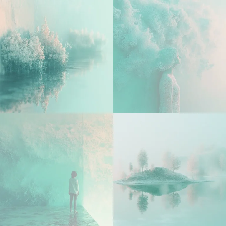 Soft Cyan Mist Aesthetic - Midjourney style sref code