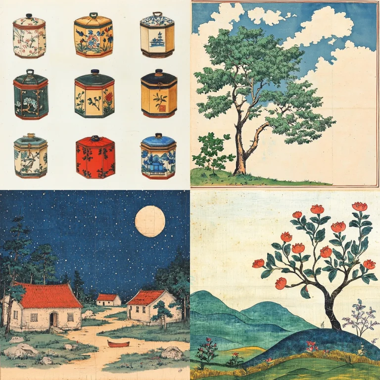 Traditional Patterned Composition - Midjourney style sref code