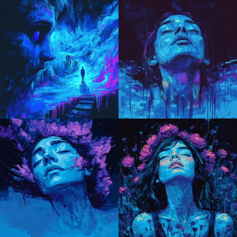 Neon Blue Dreamscape - Midjourney style sref code