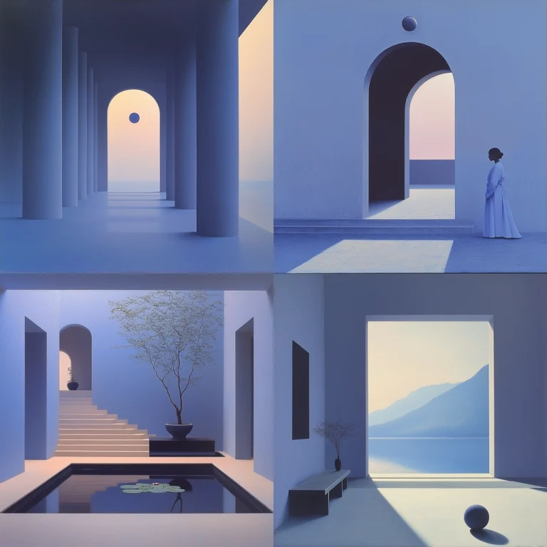 Monochromatic Architectural Spaces - Midjourney style sref code