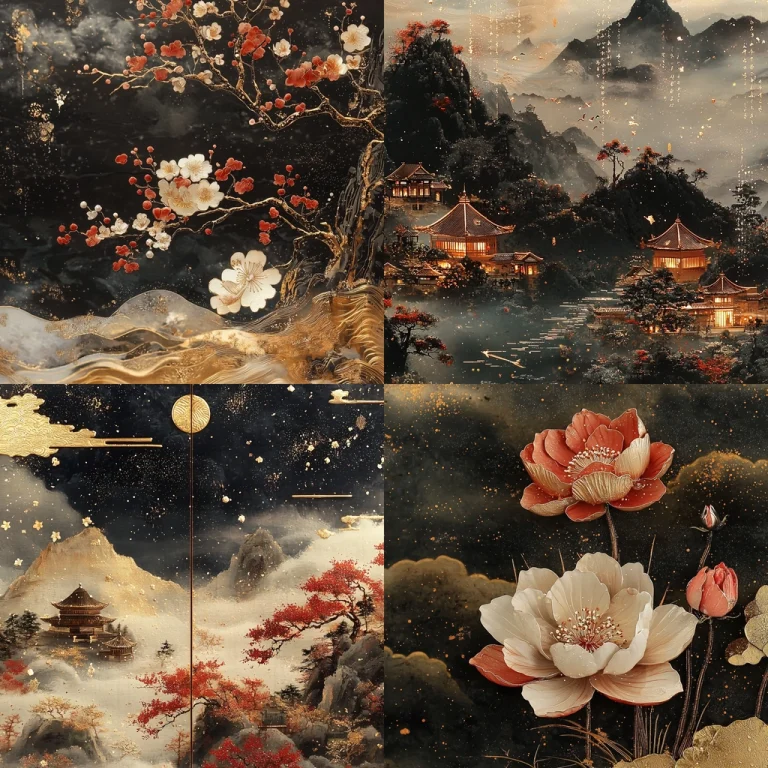 Golden Misty Oriental - Midjourney style sref code