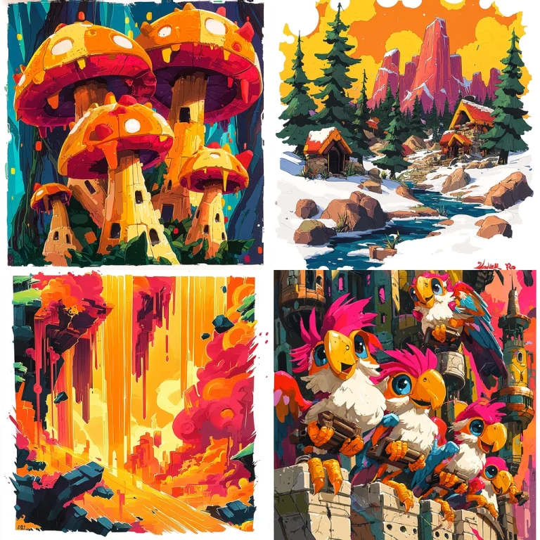 Colorful Cartoon Fantasy Realism - Midjourney style sref code