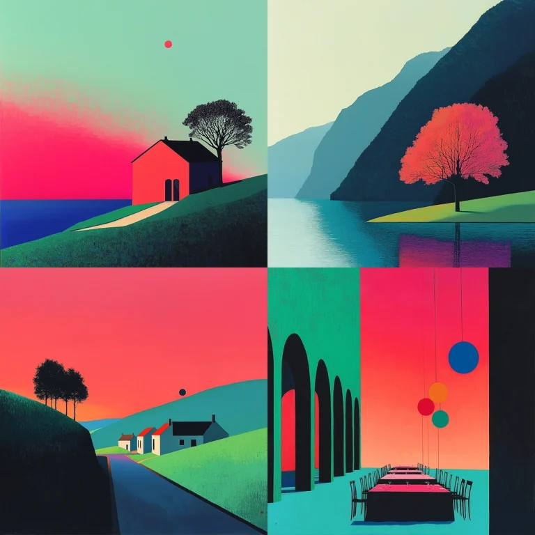 Vibrant Gradient Landscape - Midjourney style sref code