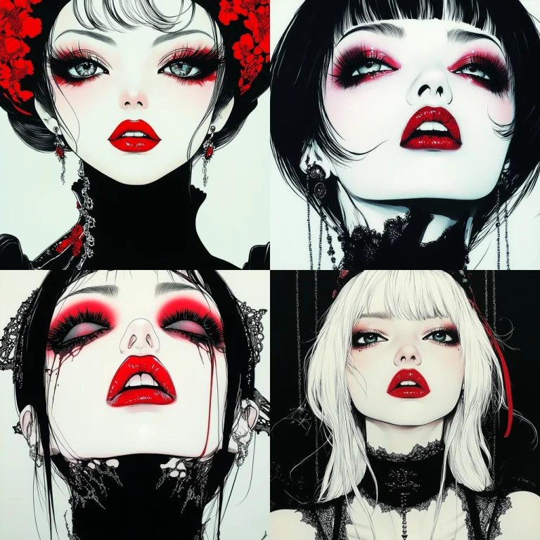 High Contrast Gothic Portraits - Midjourney style sref code