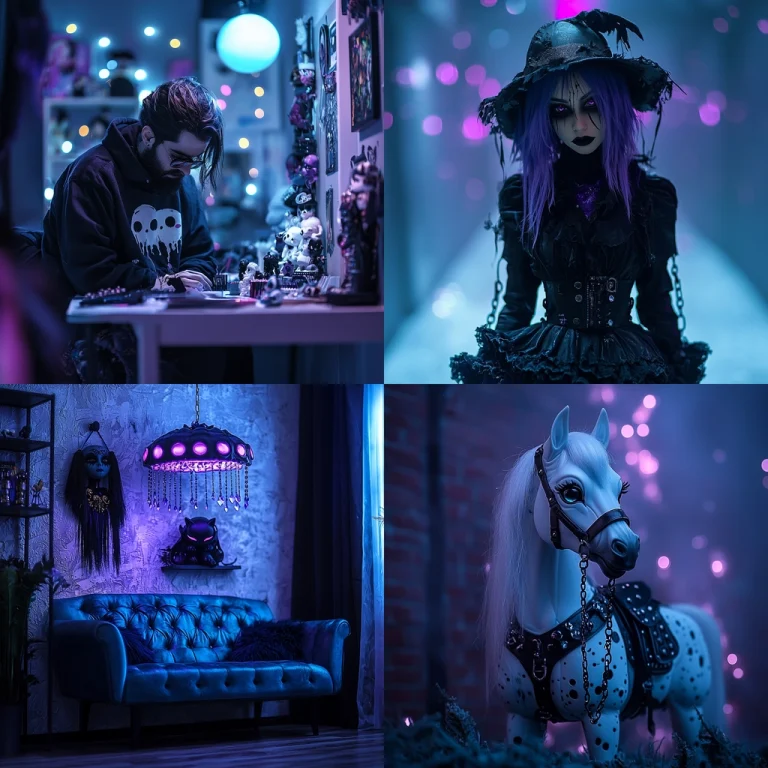 Gothic Fluorescent Contrast - Midjourney style sref code