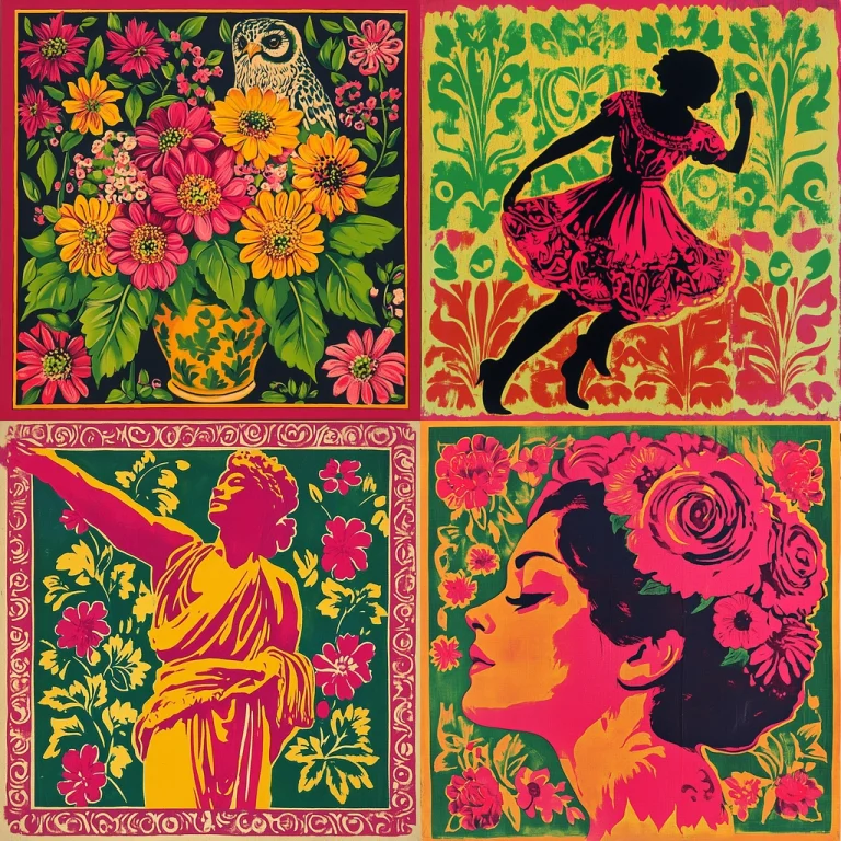 Bold Floral Pop Art - Midjourney style sref code