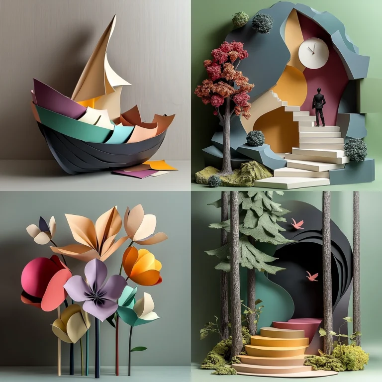 Pastel Folded Modernism - Midjourney style sref code