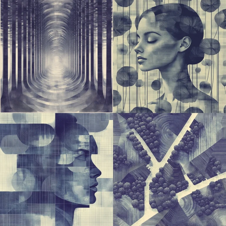 Monochrome Patterned Layering - Midjourney style sref code