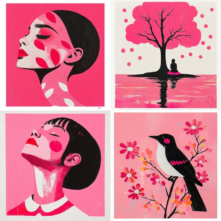 Bold Pink Expressionism - Midjourney style sref code