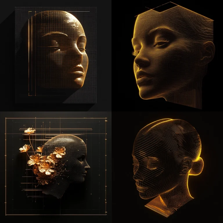 Luminous Grid Sculpture - Midjourney style sref code