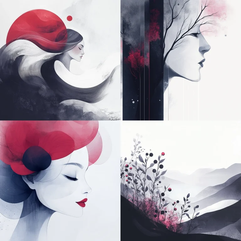 Muted Red Abstract Expression - Midjourney style sref code