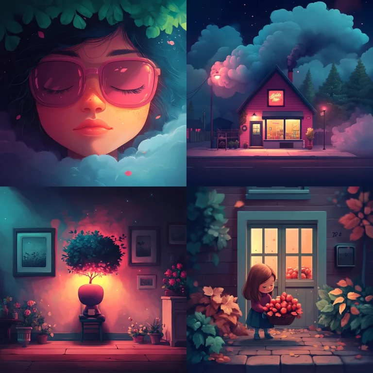 Illuminated Nighttime Dreamscape - Midjourney style sref code