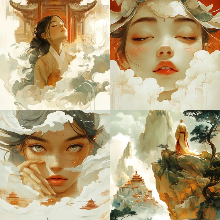 Warm Oriental Paint Technique - Midjourney style sref code