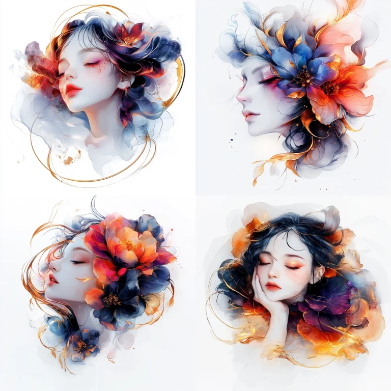 Vibrant Floral Flow with Fluid Dynamics - Midjourney style sref code