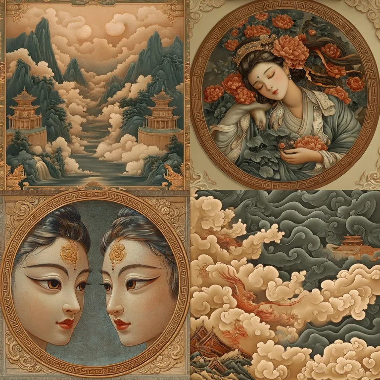 Golden Oriental Landscapes - Midjourney style sref code