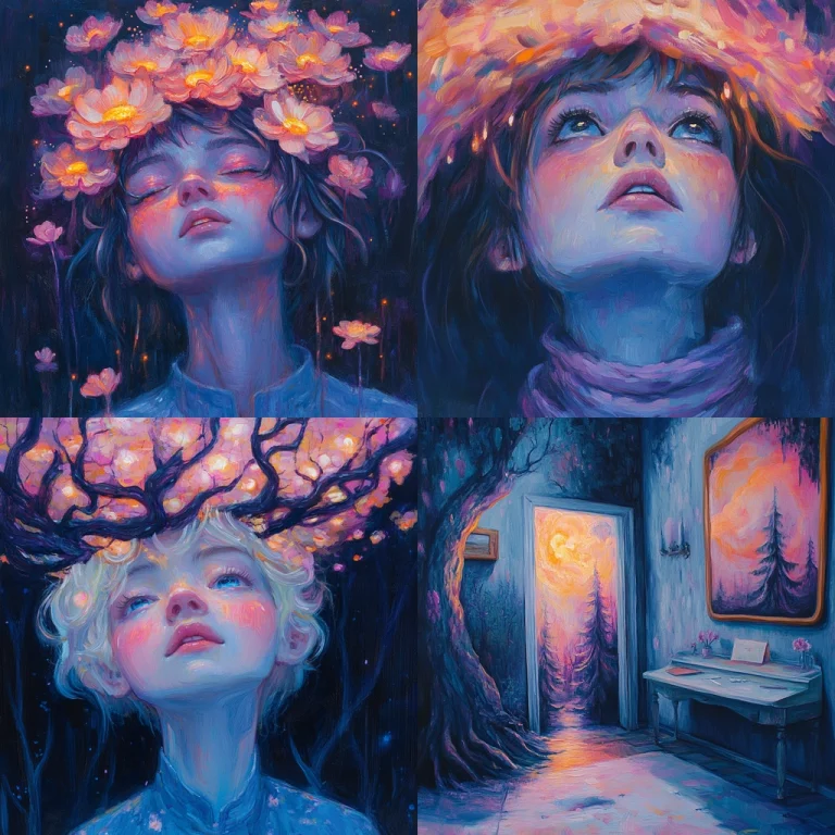 Radiant Floral Blue Hue - Midjourney style sref code