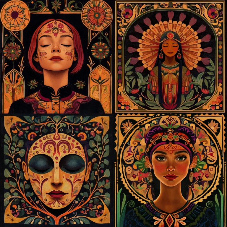 Intricate Patterned Folk Art - Midjourney style sref code