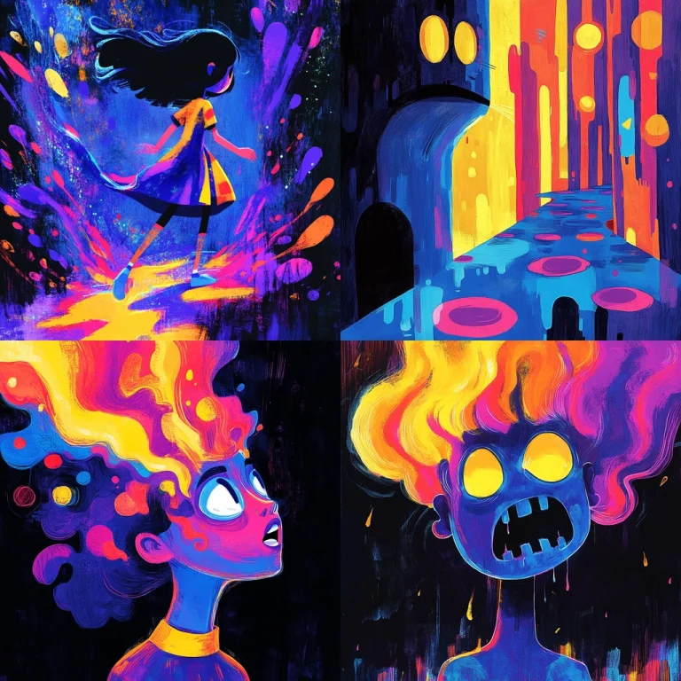 Vivid Neon Contrast - Midjourney style sref code