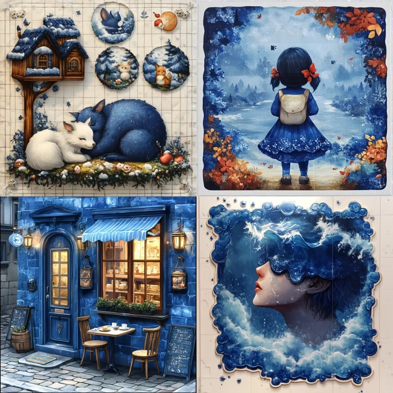 Cool Blue Winter Imagery - Midjourney style sref code