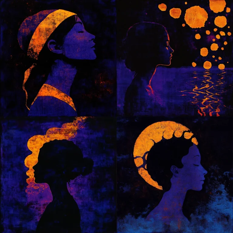 Vivid Indigo and Saffron Contrast - Midjourney style sref code