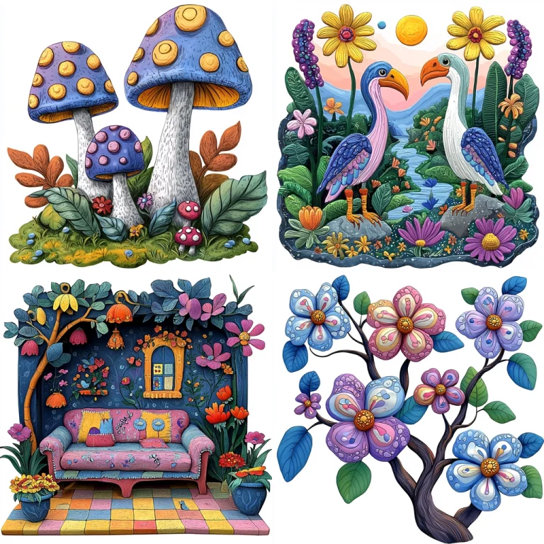 Vivid Botanical Textures - Midjourney style sref code