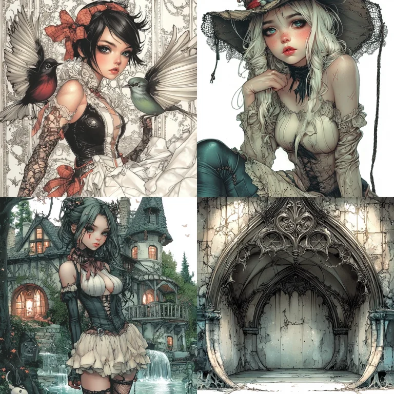 Antique Elegance with Lace Shading - Midjourney style sref code