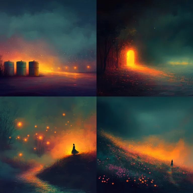 Vibrant Glow in Dark Tones - Midjourney style sref code