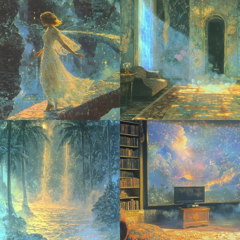 Radiant Oil with Illuminated Textures - Midjourney style sref code