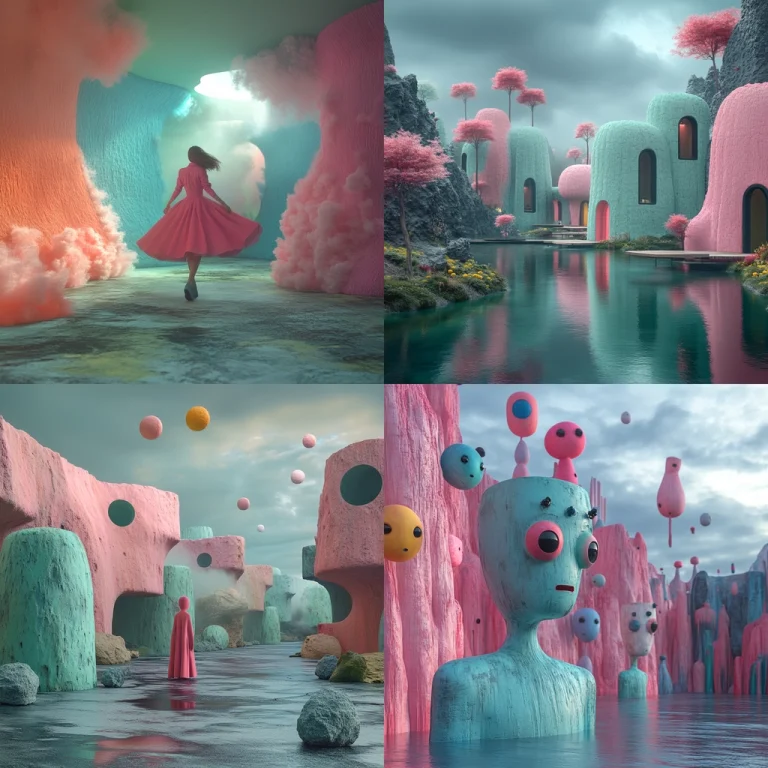 Pastel Surrealism with Light Textures - Midjourney style sref code